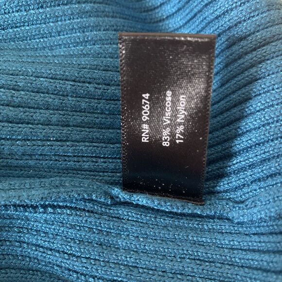 Boston Proper 1/4 Zip Sweater Women’s Sz L Fitted Teal-ish Blue Pullover - Picture 9 of 9